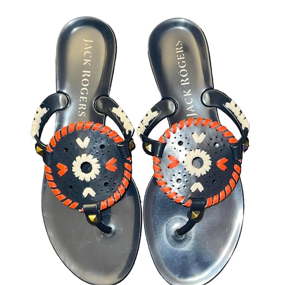 Jack Rogers Blue Georgica Jelly Thong Flat Sandals Size 6 - Picture 2 of 5